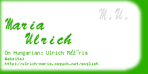 maria ulrich business card